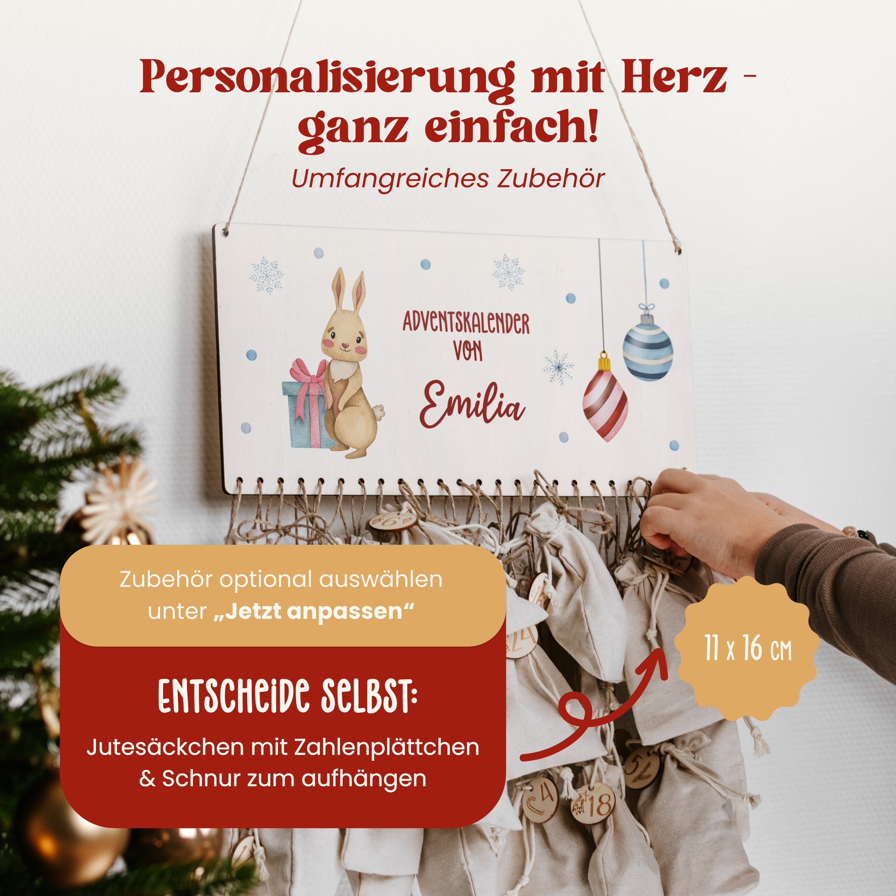 Adventskalender Brett | Design 01 | Tiere